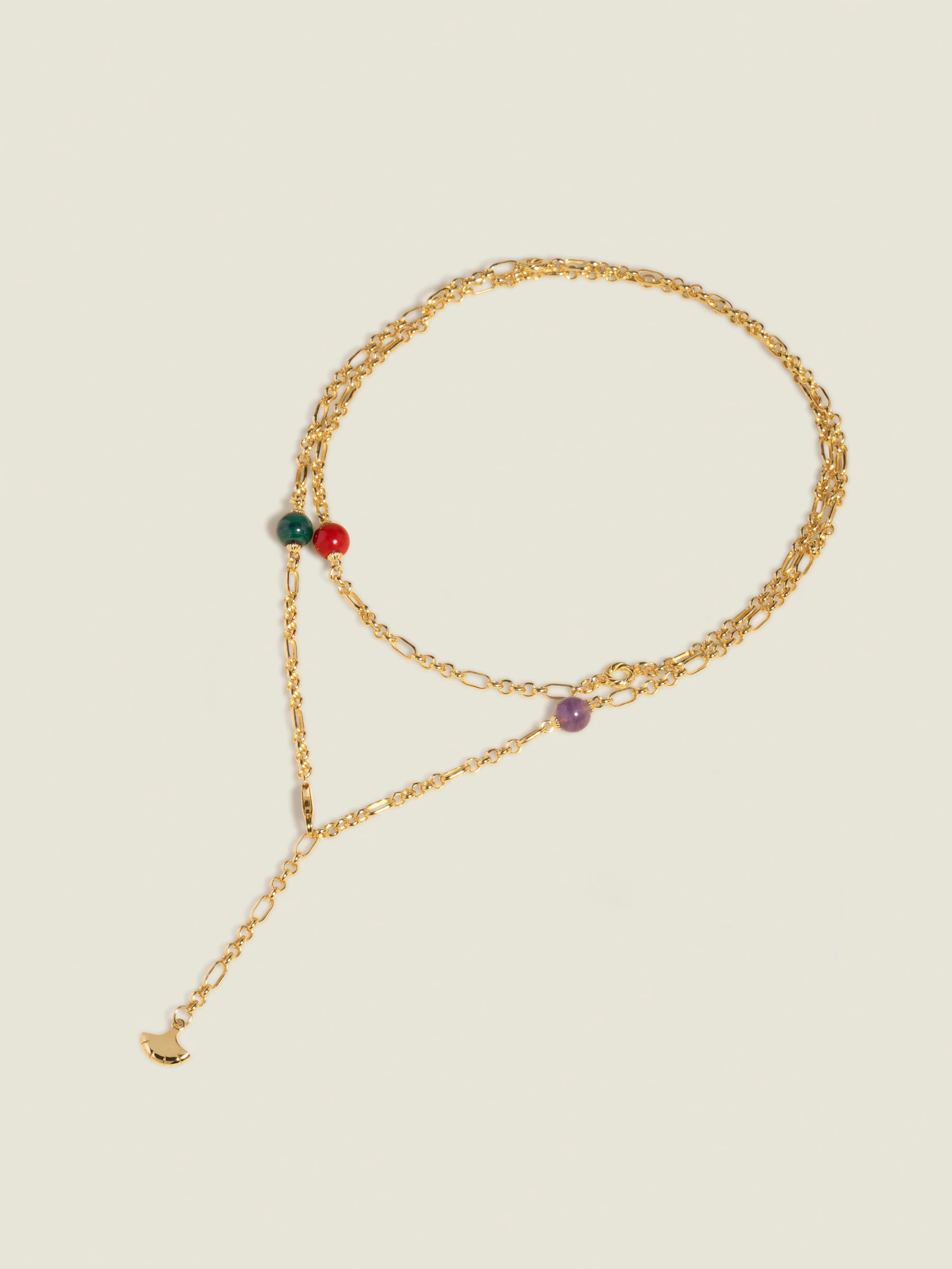 Dual Crystal Long Necklace | Ibiwako