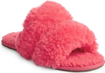 Maxi Curly Genuine Shearling Scuffetta Slipper (Women) | Nordstrom