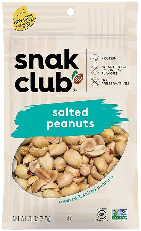 Snak Club Salted Peanuts, 7.5 Ounce (Pack of 6) | Amazon (US)