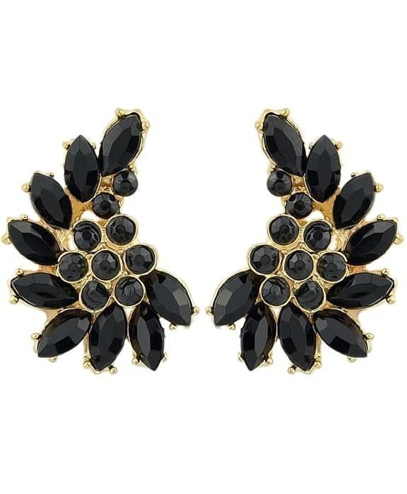 Black Gemstone Wing Earrings | SHEIN