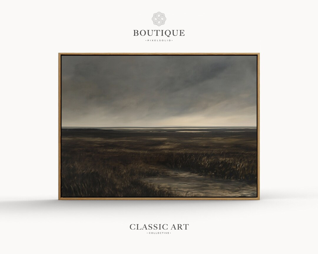 Moody Marsh Field Printable, Dark Brown Art, Soft Farm House Decor, Minimalistic, Moody Wall Art,... | Etsy (US)