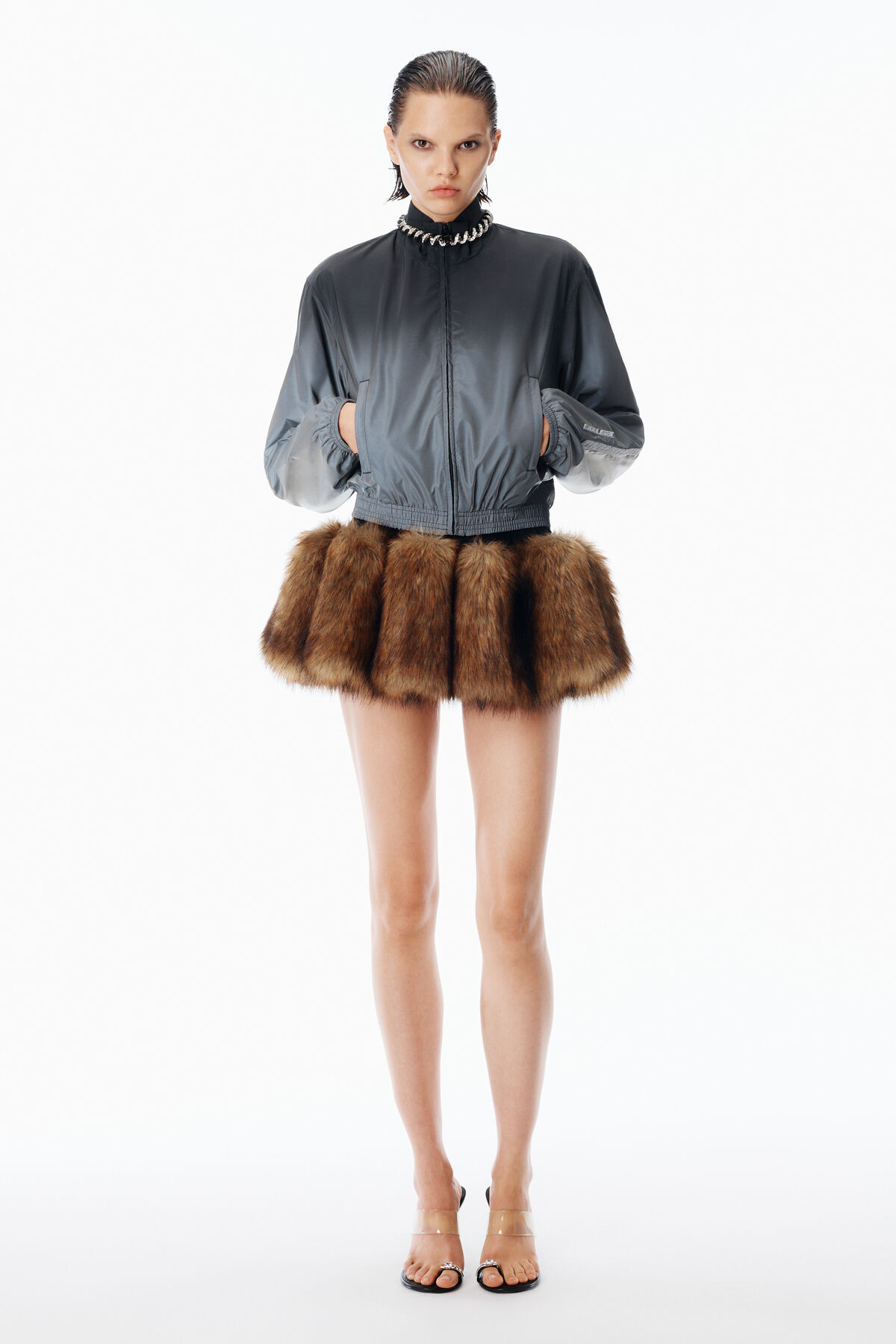 리플렉티브 슈렁큰 트랙 재킷 | Alexander Wang KR