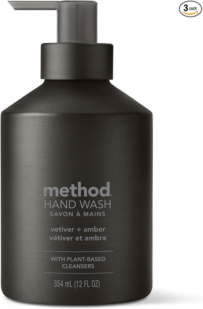 Method Gel Hand Soap, Vetiver + Amber, Reusable Black Aluminum Bottle, Biodegradable Formula, 12 ... | Amazon (US)
