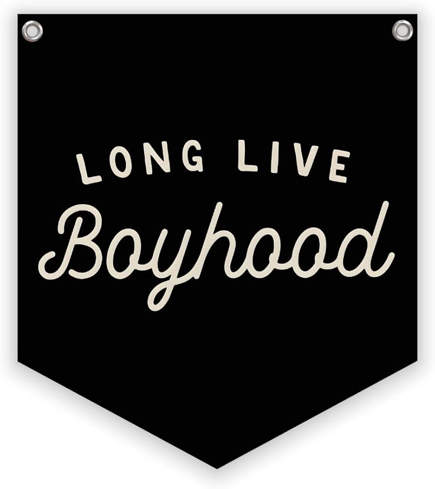 Long Live Boyhood Linen Banner, Vintage Room Decor,Boy Bedroom Wall Hanging Banner Pennant Flag D... | Amazon (US)
