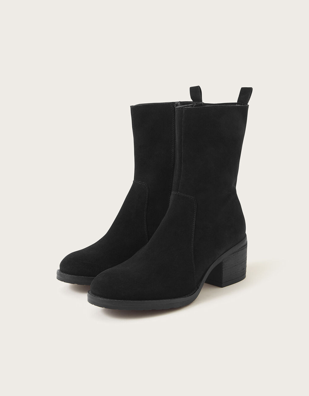 Suede Heeled Ankle Boots Black | Monsoon (UK)