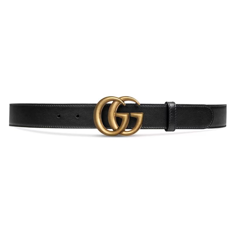 Leather belt with Double G buckle black | Gucci (US)