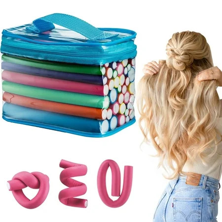 Pinkiou Heatless Curlers 42 Pack Professional Flexi Rods for Hair Hair Roller Curler Set Flexible Curl Sponge Foam Hair Rollers 7 Sizes Roller | Walmart (US)
