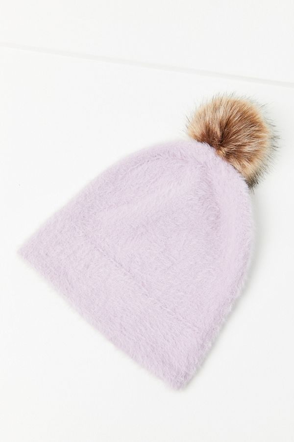 Fuzzy Furry Pompom Beanie | Urban Outfitters (US and RoW)