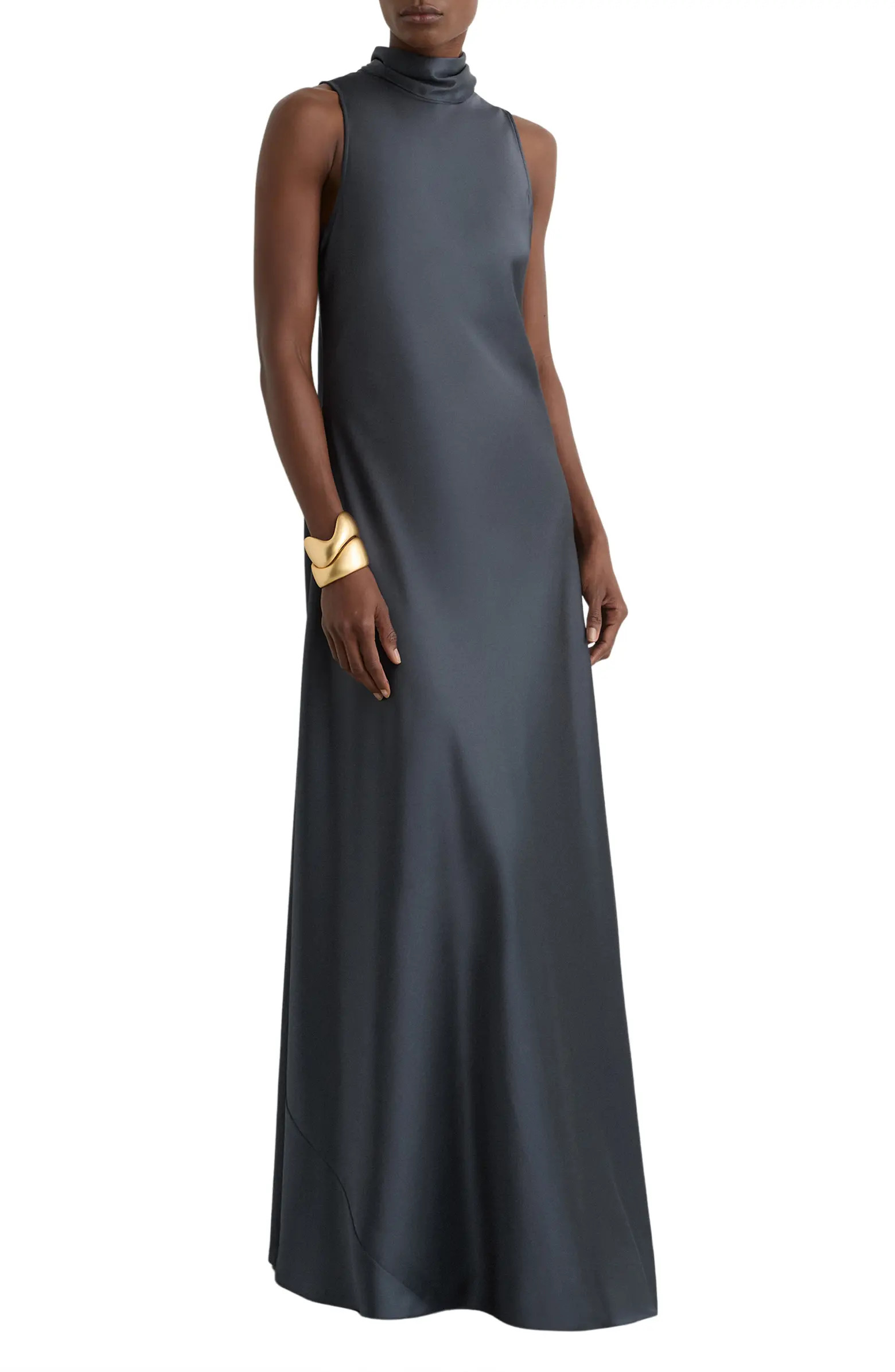 Fae Tie Back Sleeveless Satin Maxi Dress | Nordstrom
