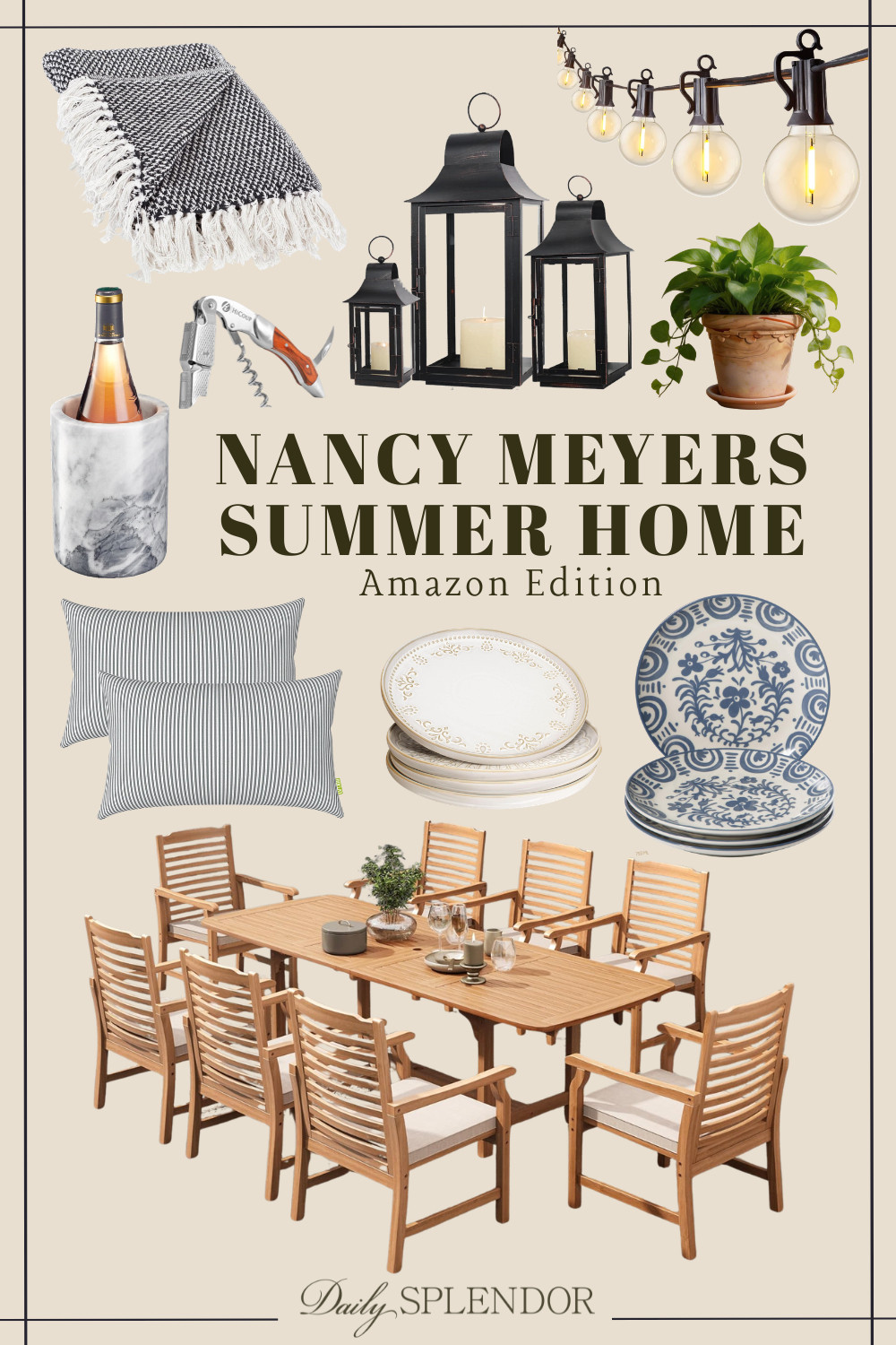 The Nancy Meyers Summer Home aesthetic has had an undeniable moment and it’s easy to see why. This style isn’t about perfection, but rather collected beauty, natural materials, and layered warmth. Here are some inspo pieces from #Amazon that can help you pull the look together! 

#nancymeyers #nancymeyershome #nancymeyersoutdoors #nancymeyersstyle #nancymeyersaesthetic #outdoordecor #patiorefresh #patiodecor #homedesign #homestyling 

 #LTKSeasonal #LTKHome