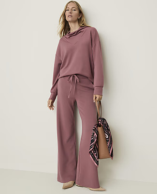 Ann Taylor Weekend Easy Wide-Leg Pant in CloudPlush | Ann Taylor