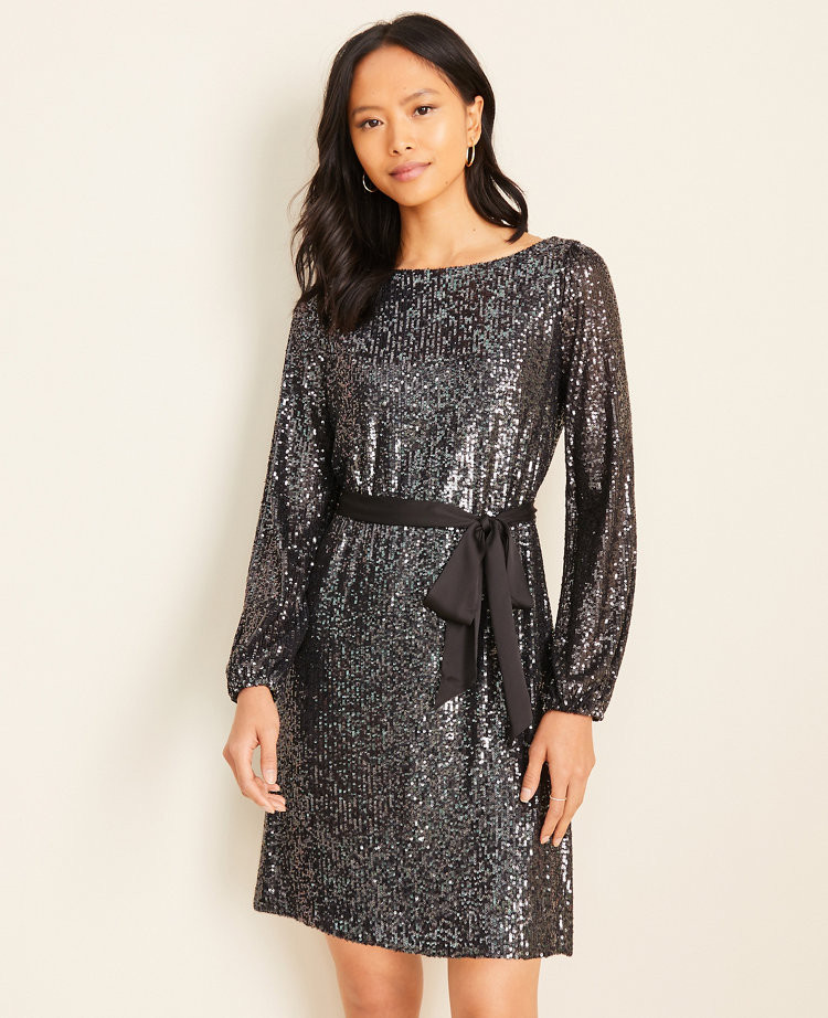 Belted Sequin Dress | Ann Taylor | Ann Taylor (US)