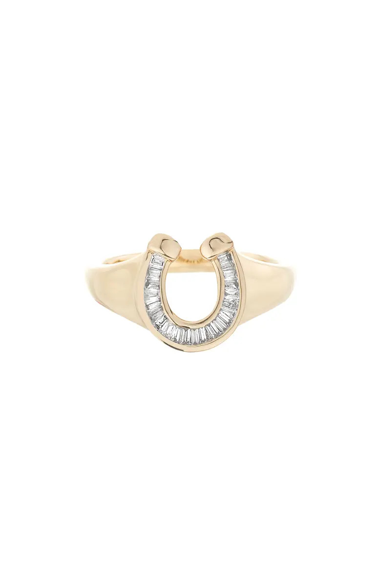 Adina Reyter Baguette Diamond Horseshoe Signet Ring | Nordstrom | Nordstrom