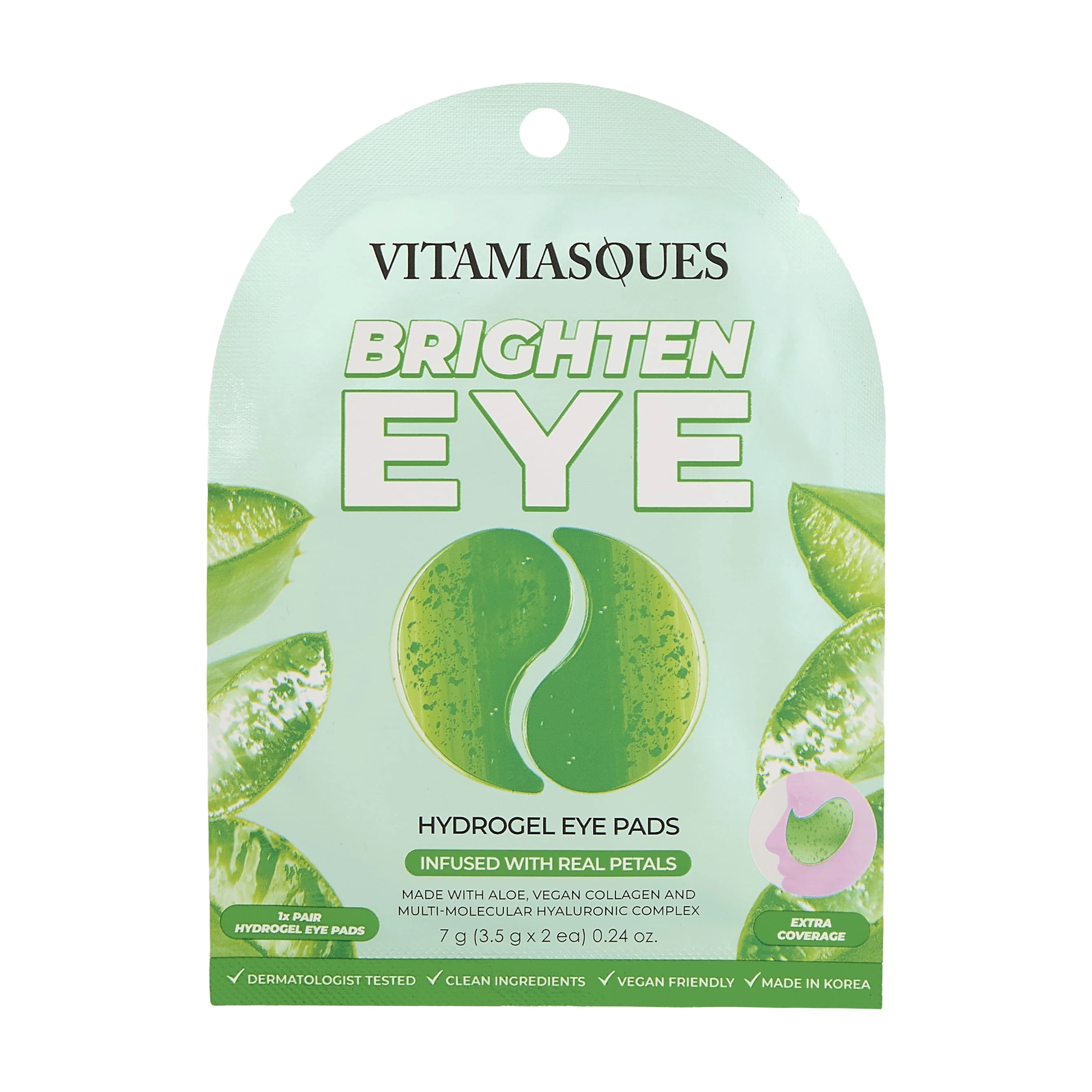 Vitamasques Brighten Hydrogel Eye Pads, Infused with Real Petals, 1 Pair | Walmart (US)