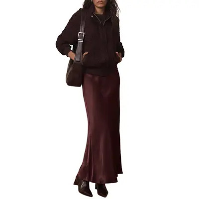 MINT VELVET Embroidered Lace Bomber Jacket in Burgundy at Nordstrom, Size Small | Nordstrom