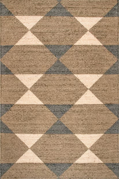 Gold Justina Jute Diamond Area Rug | Rugs USA