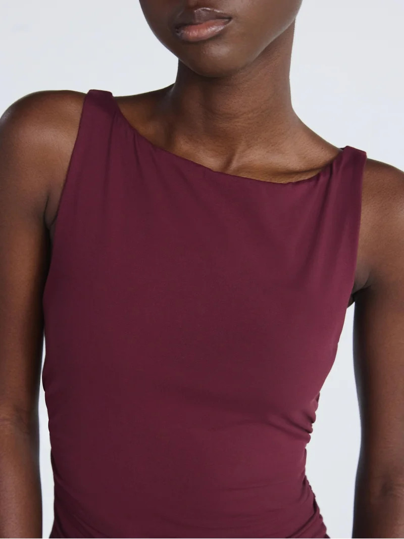 Scoop Women's Sleeveless Contour Midi Dress, Sizes XS-XXL | Walmart (US)