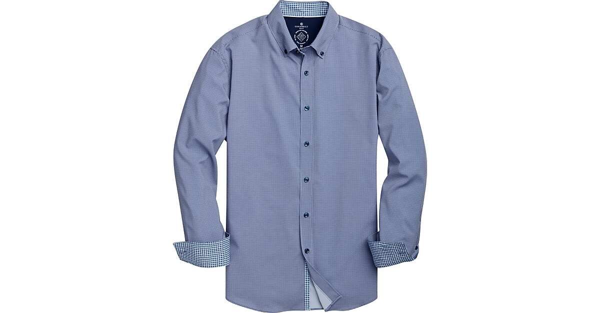 Con.Struct Navy Houndstooth Sport Shirt | The Men's Wearhouse