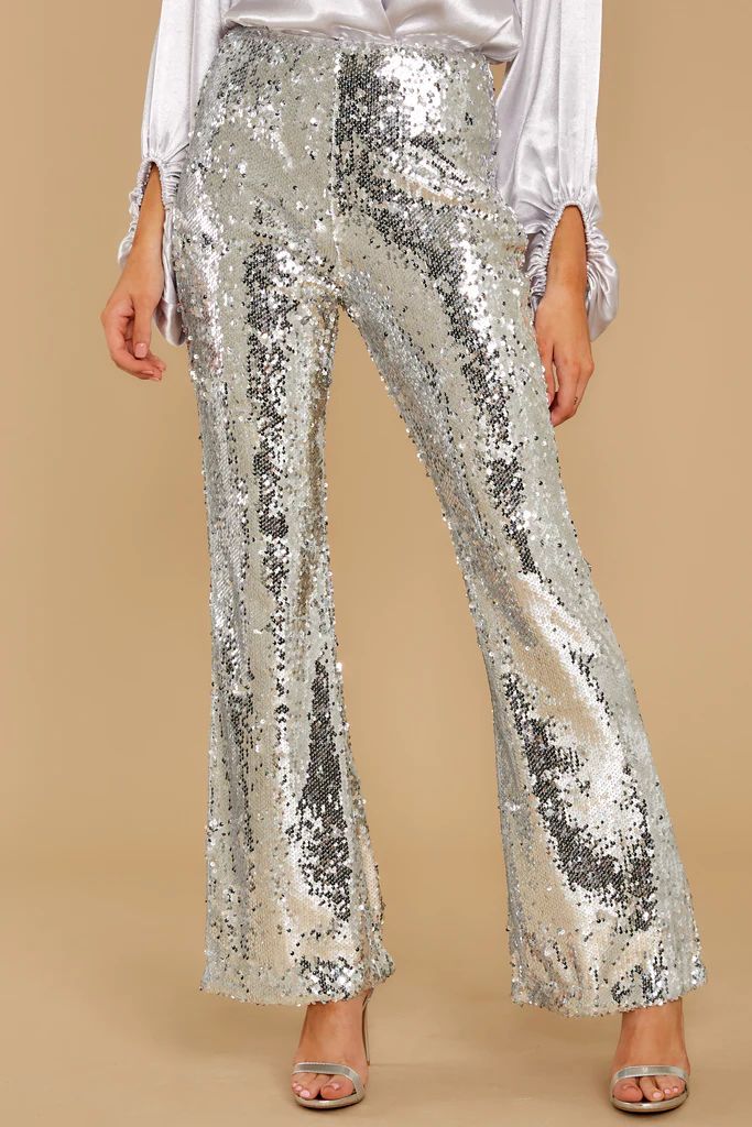 She Did It Again Silver Sequin Pants | Red Dress 
