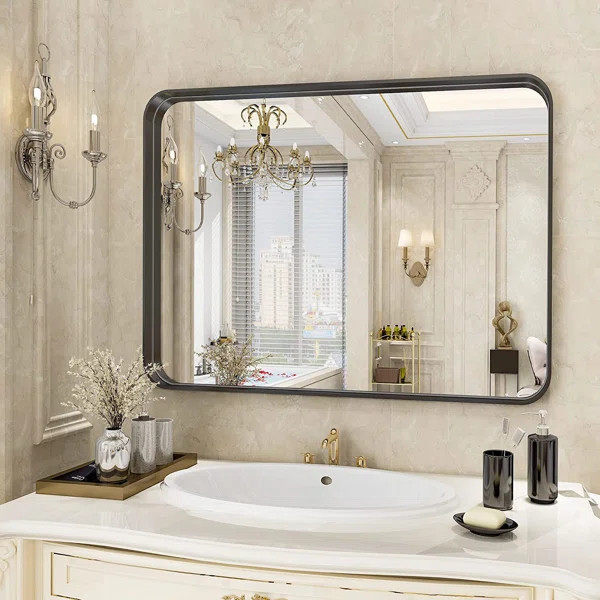 Avijot Rectangle Metal Wall Mirror | Wayfair North America