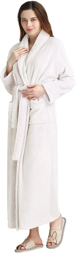 Hellomamma Long Bath Robe for Womens Plush Soft Fleece Bathrobes Nightgown Ladies Pajamas Sleepwe... | Amazon (US)