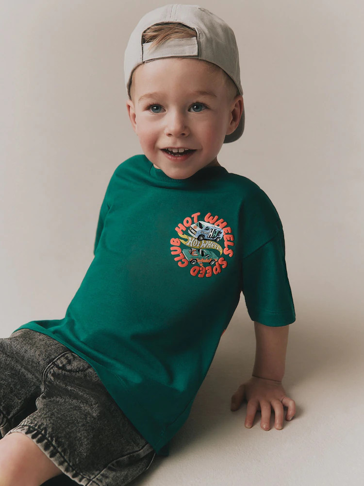 Forest Green Hot Wheels Short Sleeve T-Shirt (9mths-8yrs) | Next US