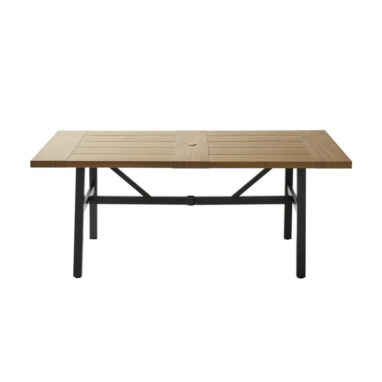 Better Homes & Gardens Kennedy Pointe 70" Steel Outdoor Dining Table, Brown/Black - Walmart.com | Walmart (US)