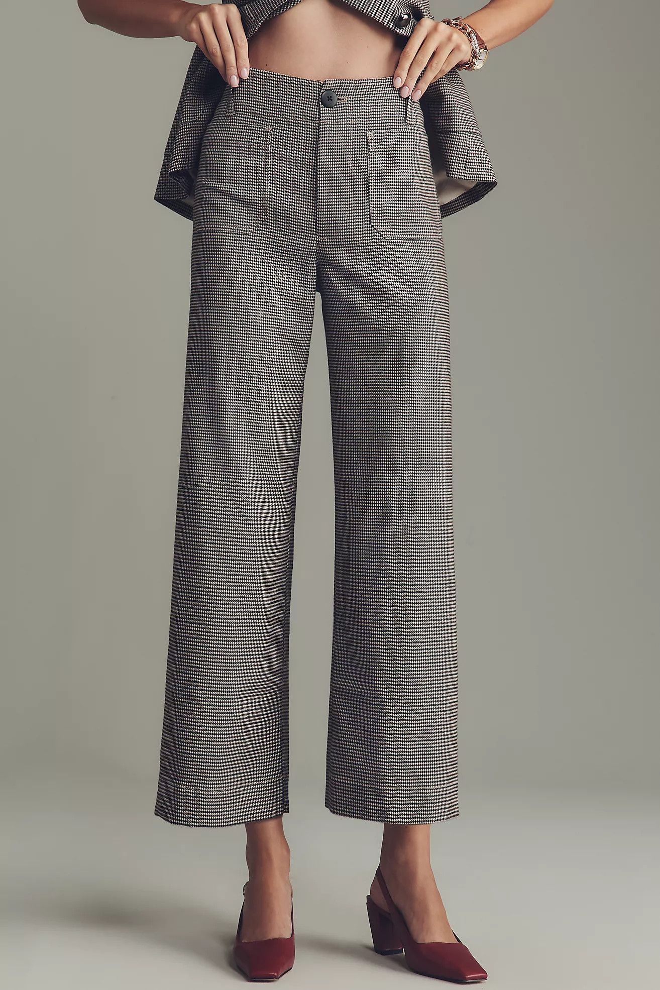 The @merricksart Colette Crop Houndstooth Pants by Maeve | Anthropologie (US)
