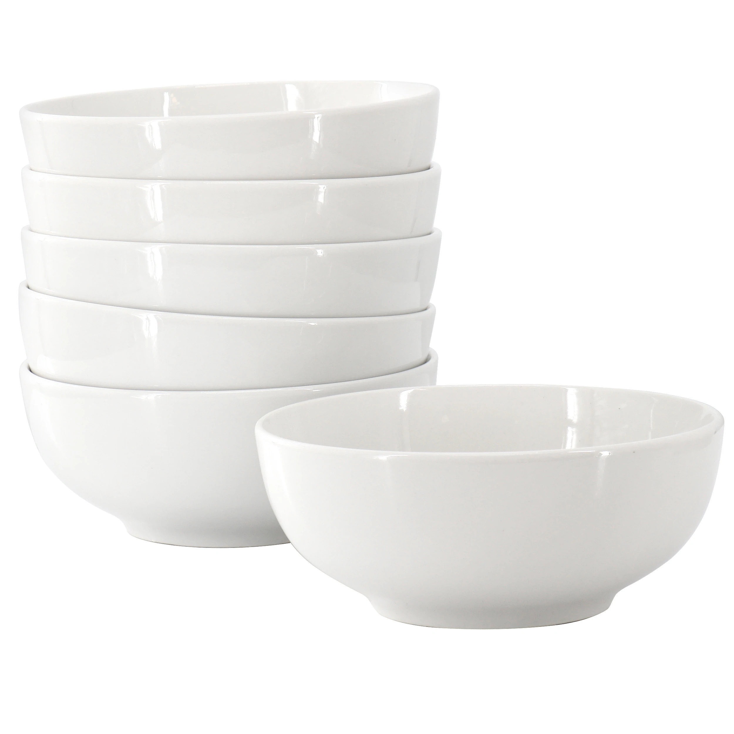 Our Table Simply White 6 Piece 6 Inch Round Porcelain Coupe Bowl Set in White | Bed Bath & Beyond