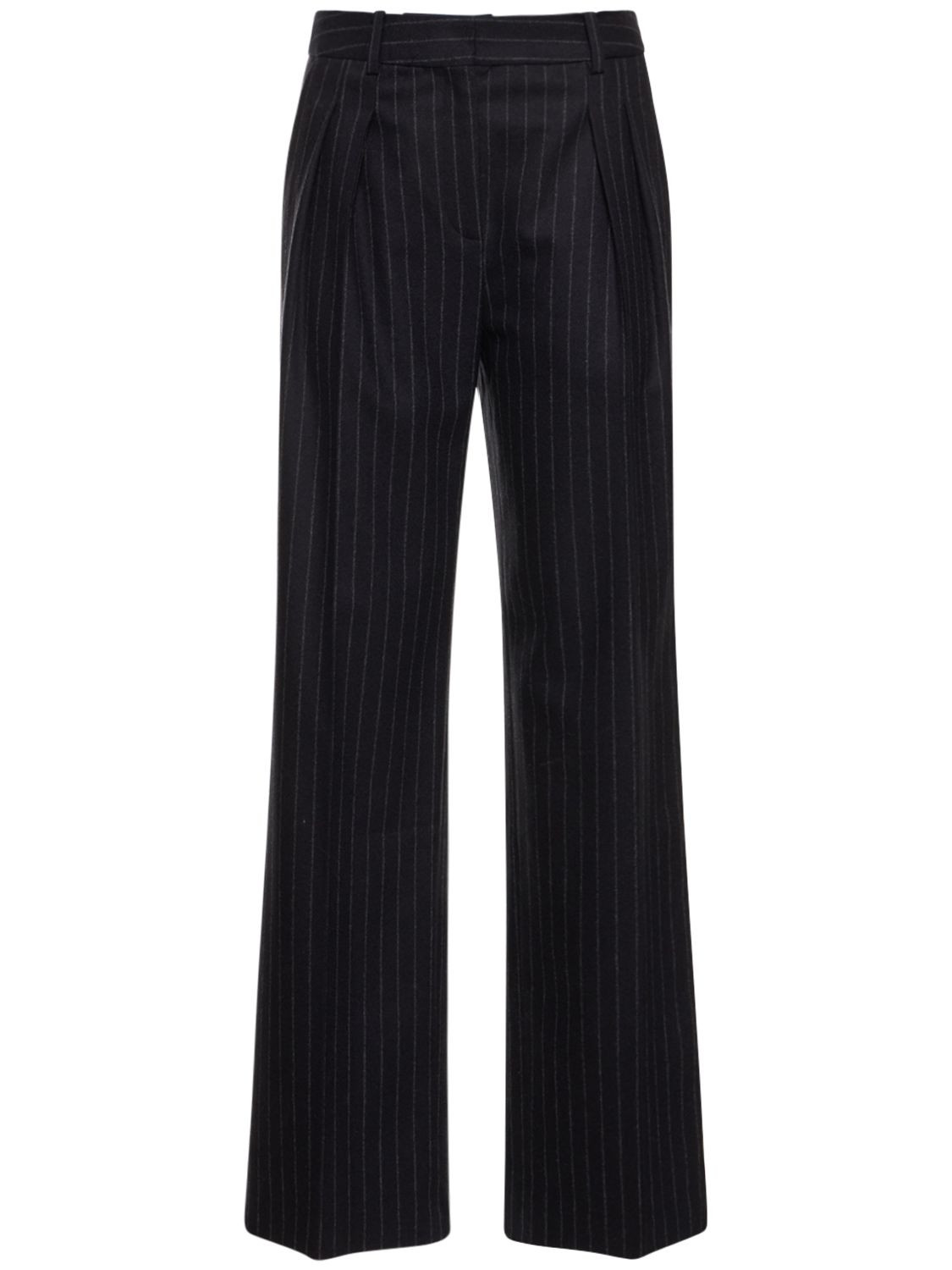 Amoya Pinstriped Wide Leg Wool Pants | Luisaviaroma