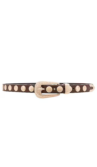 Phoenix Belt With Disc Studs in Brown & Gold | Revolve Clothing (Global)