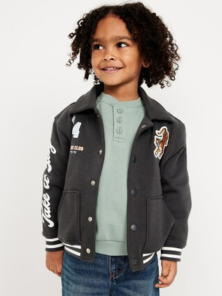 Collared Button-Front Bomber Jacket for Toddler Boys | Old Navy (CA)