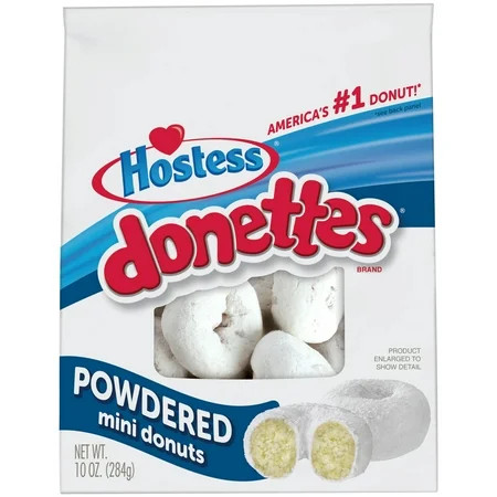 HOSTESS Powdered DONETTES Bag Powdered Sugar Mini Donuts - 10 oz | Walmart (US)