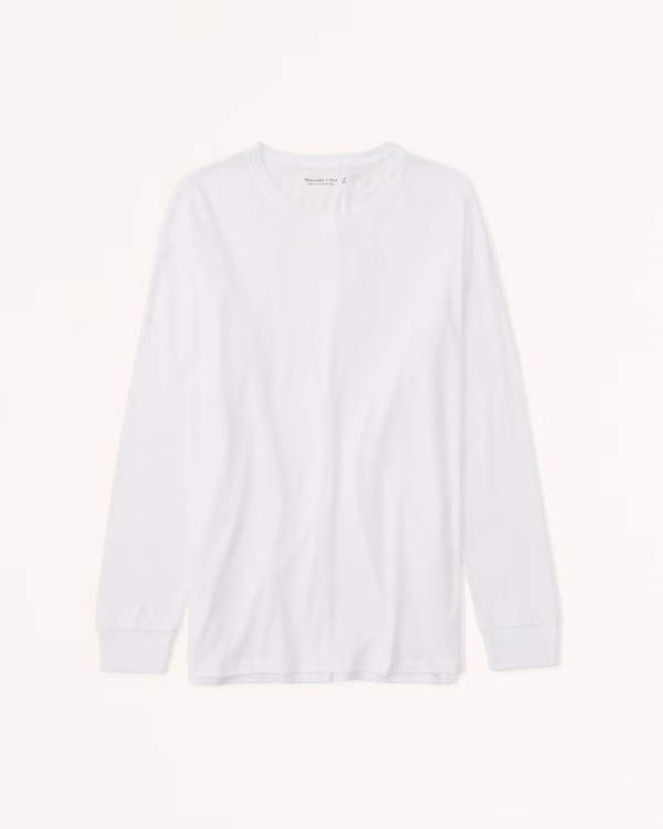 Women's Long-Sleeve Boyfriend Tee | Women's Tops | Abercrombie.com | Abercrombie & Fitch (US)
