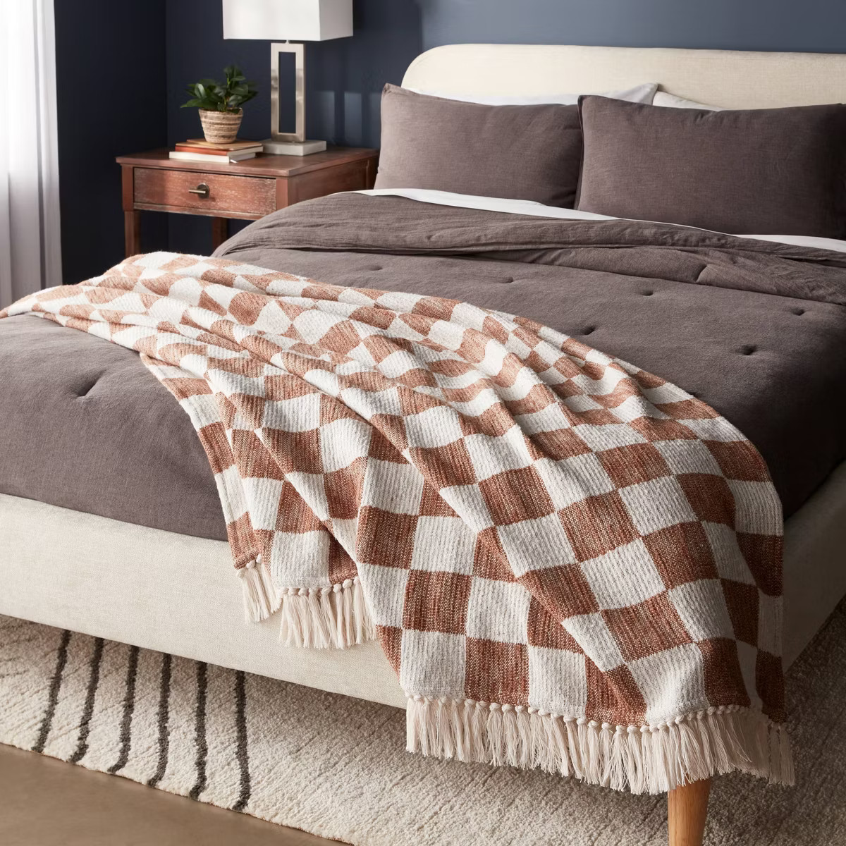 60"x80" Woven Cotton Checkered Bed Throw - Threshold™ | Target