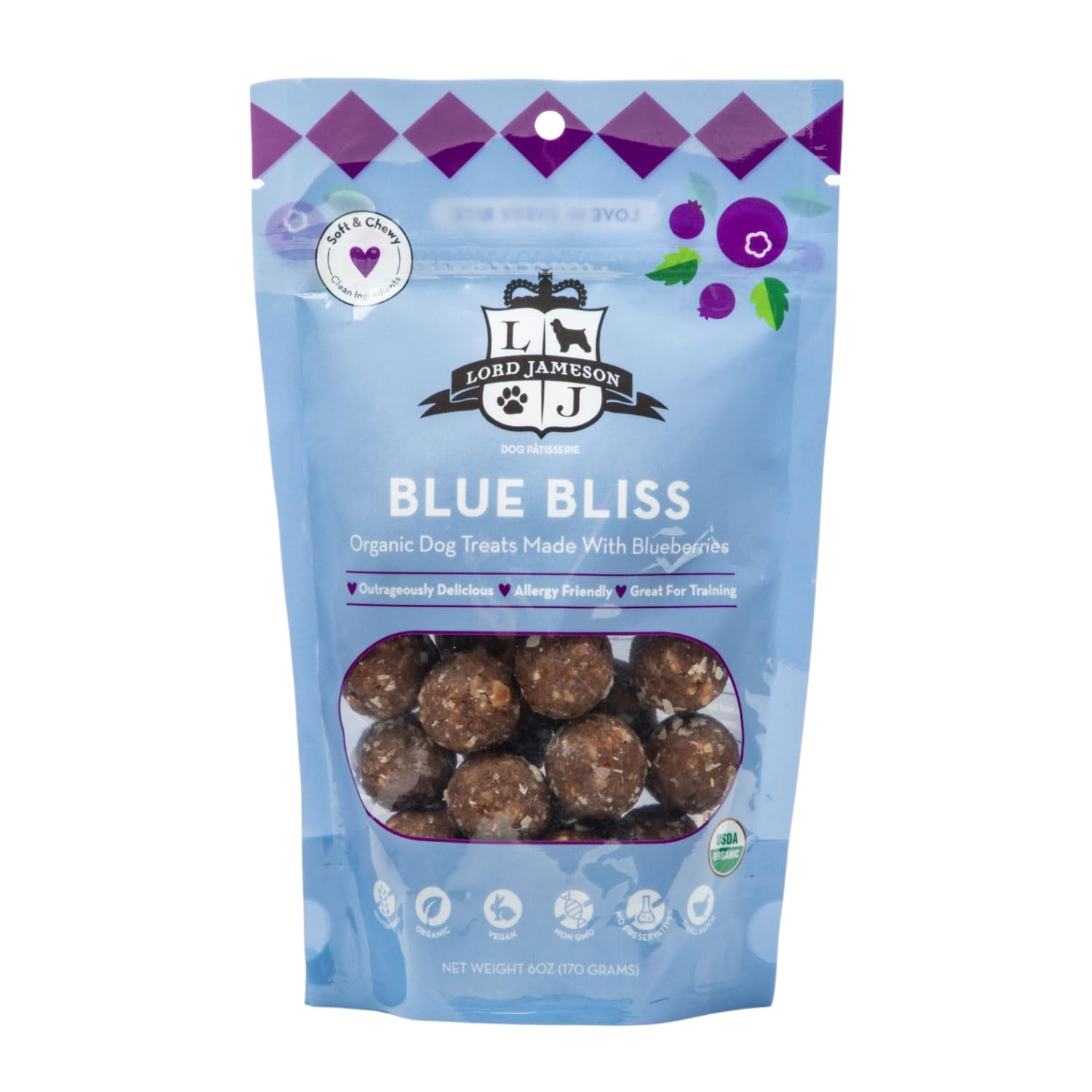 Blue Bliss Soft & Chewy Organic Dog Treats - Blueberry + Super Foods - Gluten-Free, Preservative-... | Amazon (US)