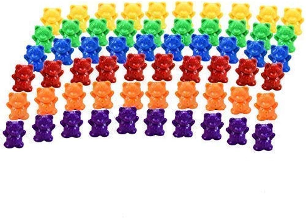 Timoo Colored Counting Bears, 60 PCS Color Sorting Bears (Green & Purple & Blue & Orange & Red & ... | Amazon (US)