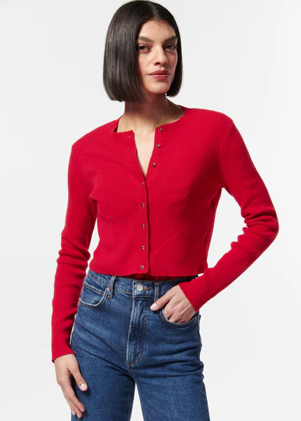 Kimbra Cotton Sweater Scarlet | CAMI NYC