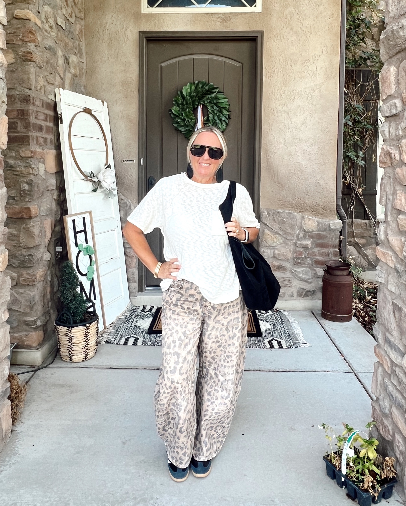 I am still not over how fun leopard print 🐆 is as a neutral piece! Free People leopard jeans still going strong into fall! The perfect neutral, dress up, dress down, mix patterns…they do it all and they are restocked and ready for round 2!!! 
.
#leopardrint #barreljean #leopardisaneutral #freepeople #basicfit #maryjaneadidas #adidas #blacksuedebag #fauxsuede #hobobag


#LTKStyleTip #LTKMidsize