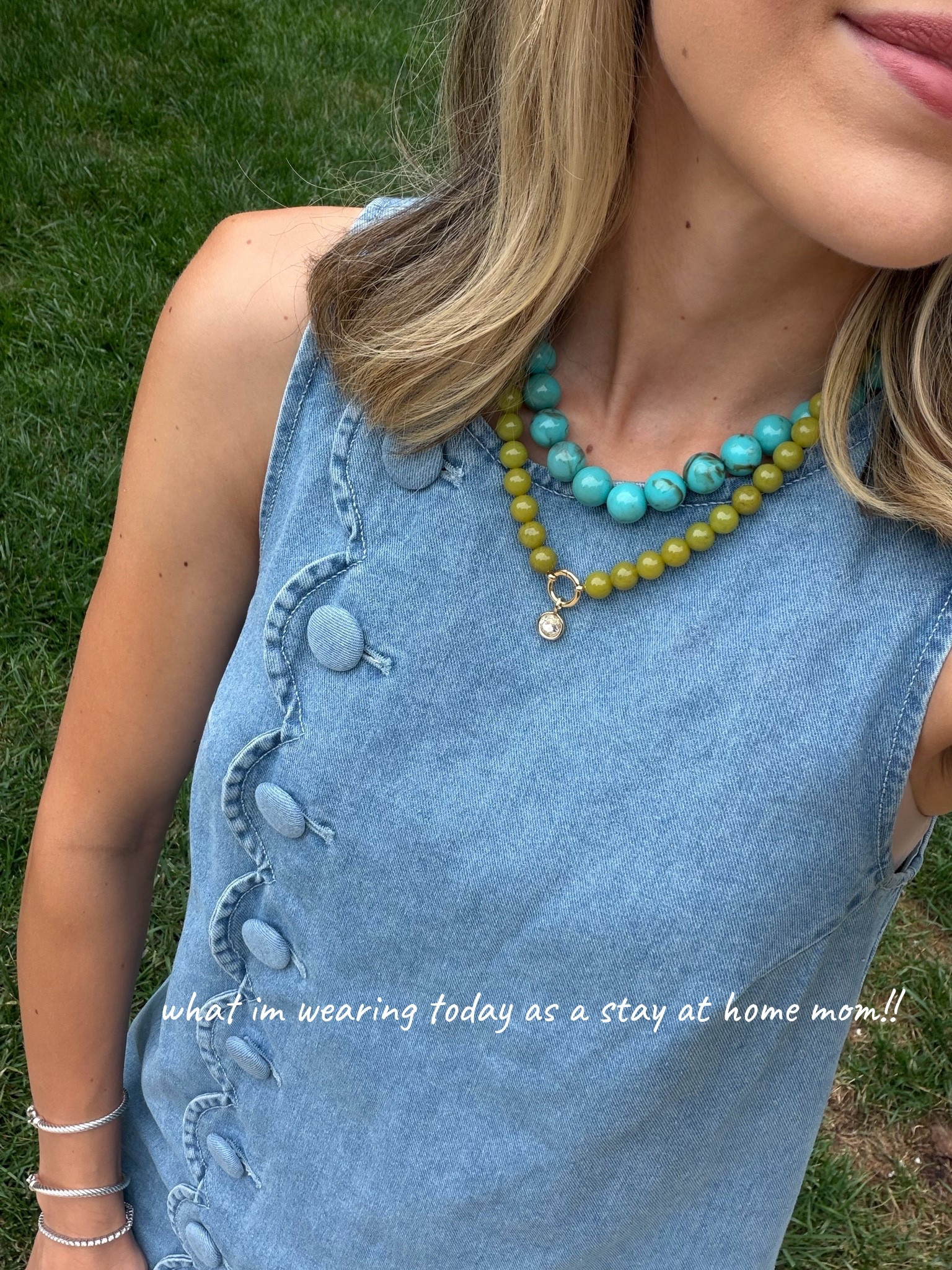outfit of the day // fully embracing the stacked necklace trend

#LTKootd #LTKmomlife #LTKgrwm