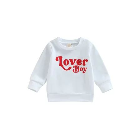 Ma&Baby Toddler Girls Valentines Day Sweatshirt Baby Boys Long Sleeve Round Neck Pullover T-Shirt To | Walmart (US)