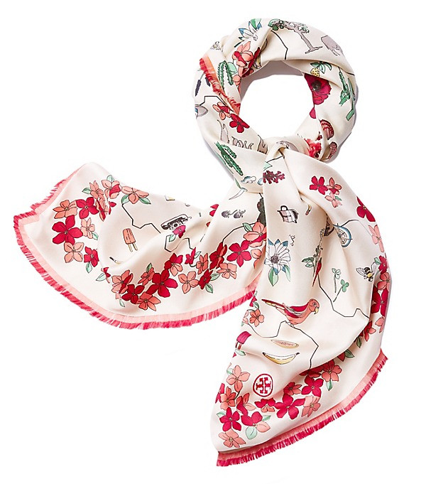 SYLVAN-PRINT SQUARE SCARF | Tory Burch US