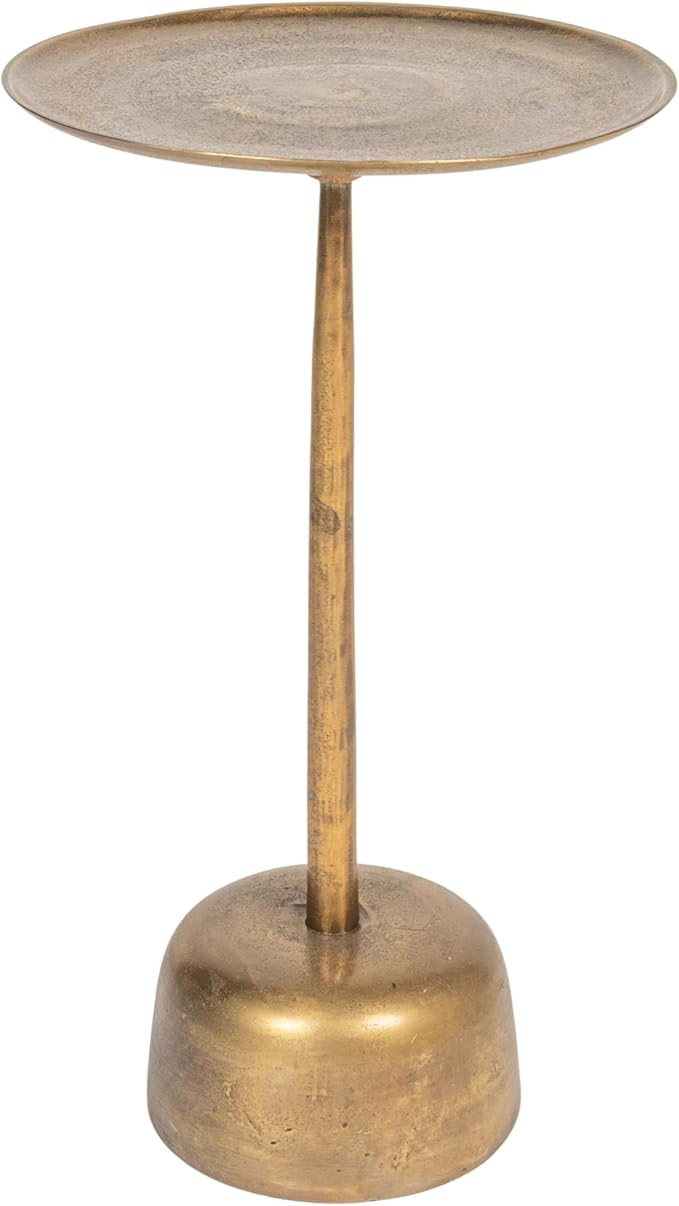 Creative Co-Op Vintage Aluminum Side Table, Antique Brass Finish | Amazon (US)