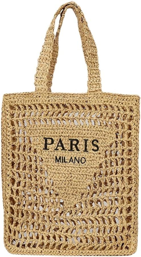 Woven Bag Crochet Woven Handbag Straw Beach Bag Straw Mesh Tote Bag for Women Woven Beach Bag Cro... | Amazon (US)