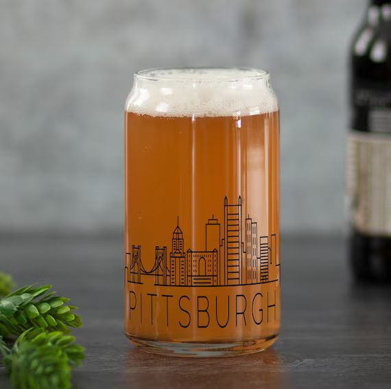 PITTSBURGH, PA Skyline Can Glass | Etsy (US)