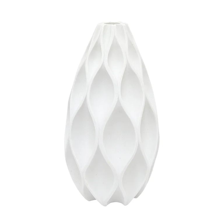 White Finish 17.5'' Resin Table Vase | Wayfair North America