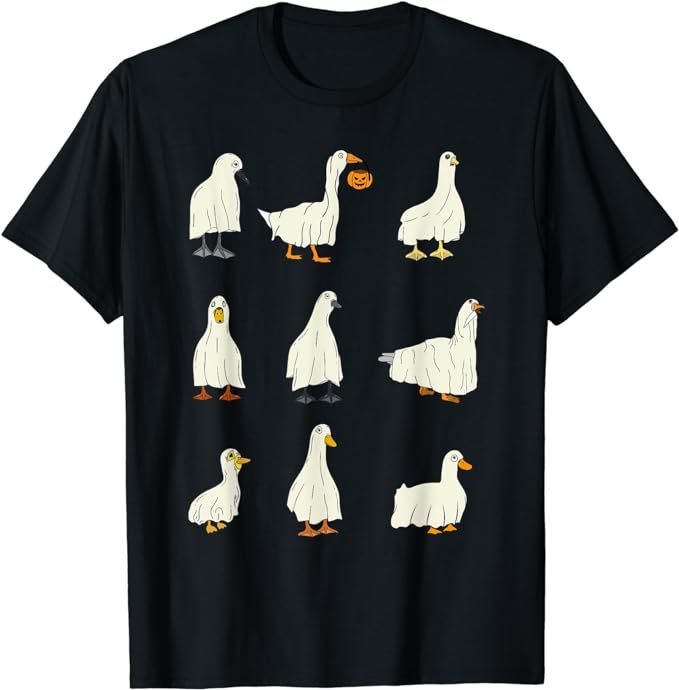 Cute Ghost Duck Funny Goose Halloween Outfit Costumes T-Shirt | Amazon (US)