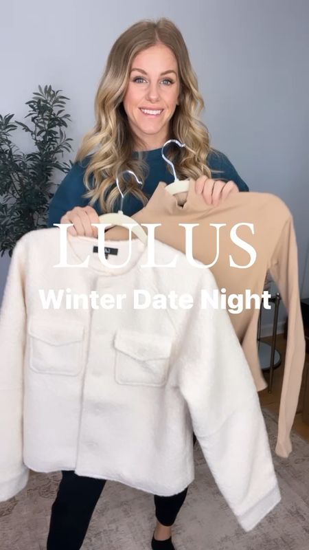 Head to toe Lulu‘s for a winter date night look! I love this jacket. Paired it with a mock neck, ribbed bodysuit some fun faux leather pants, and a great cream boot to tie back to the jacket! Size small in all! Boots fit true to size! 

#LTKstyletip #LTKSeasonal #LTKfindsunder50
