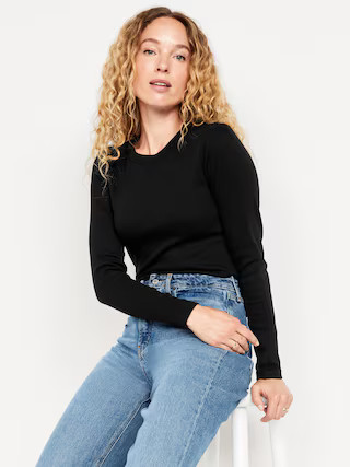 Snug Long-Sleeve Crew-Neck T-Shirt | Old Navy (US)