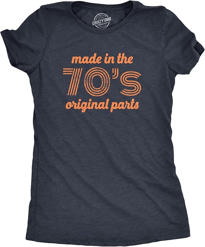 Womens Made in The 70s Original Parts T Shirt Funny Age Birthday Decade Graphic Tee       Send to... | Amazon (US)